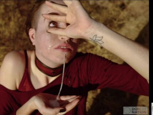 Piss, twat fucking, & pain on the hard rocks for submissive Brooke Johnson