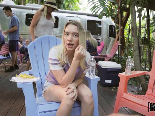 Juliette Mint can't stop fucking this big dick during bbq party