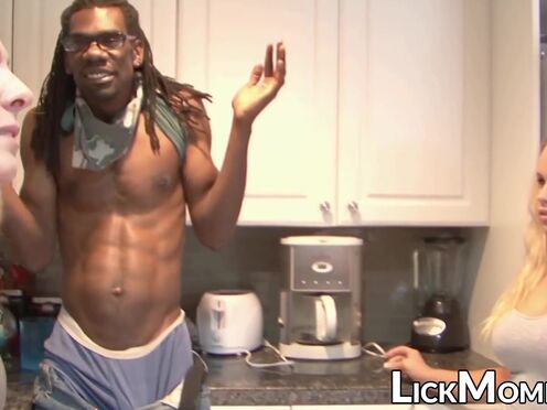 Stepmommy seduces teeny into taboo sex with black cock