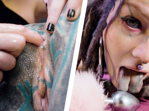 Pet Play Dominatrix Controls Tattoo Cat-chick