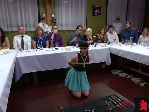 Whore Served Up & Screwed for Dinner in Public Disgrace