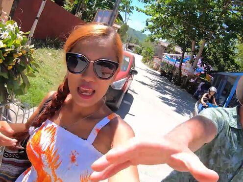 Amateur Thai European couple travel the world & have sex everywhere