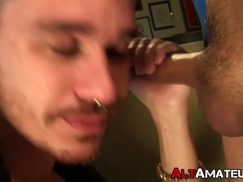 Slender punk gays jerk off after long & sloppy cocksucking