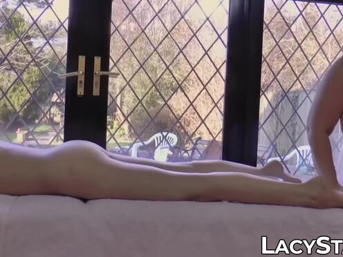 Mature British lady seduces girl with sensual massage