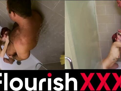 Pool Boy checks if the Carpet matches the Drapes! :O