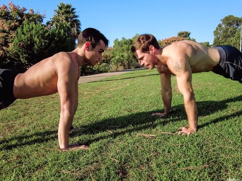 Handsome guys David Skylar & Sebastian Sky doing assfucking