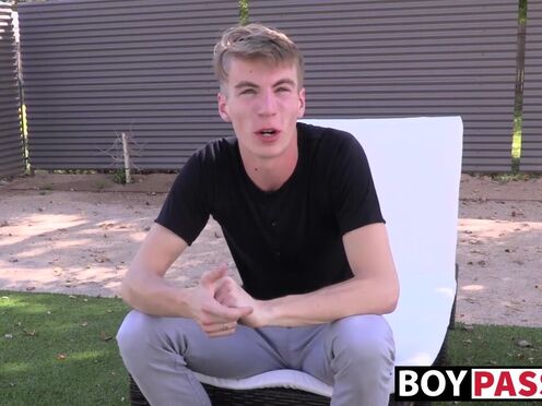 Interview before self touching & showering for young man