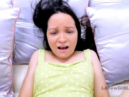 18yo tiny Teen gets her mouth filled with big dick