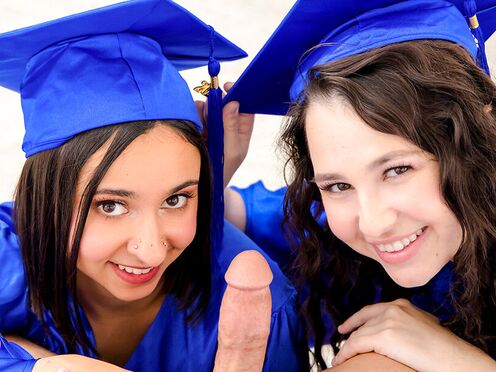 Graduation robes with nothing underneath had stepsis Liz Jordan all