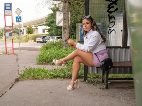 I picked up a sexy whore at the bus stop! - Ariana Van X