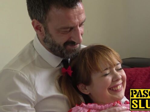 Ginger teen Cherry English face ravaged before assfucking