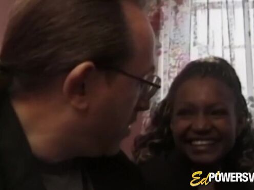 Black beautiful babe Layla Gates sprayed by jizz in classic casting