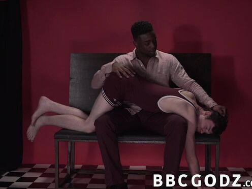 Prick hungry teen is happy when ravaged raw by ebony prick