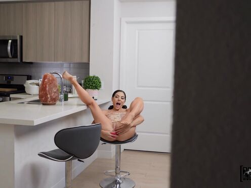 What are you doing here Stepsister? Toying her anus in the KITCHEN!?!