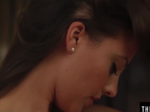 Perfect country girl frigs herself hard by the fire