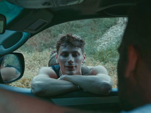 Stressed out gay man's lucky day on the road - Cyrus Stark, Jake Jaxx