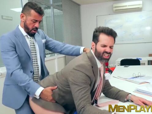 Suited hunk Dani Robles has his tight unshaved booty rimmed hard
