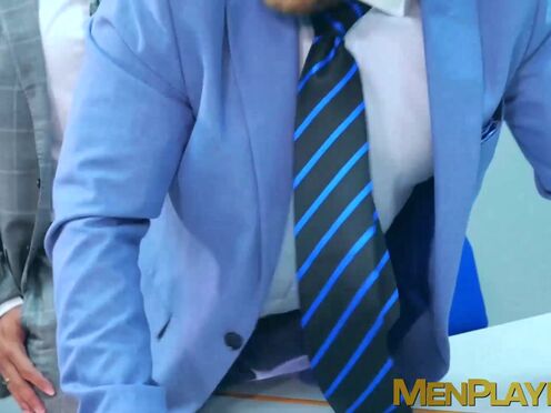 Classy hunk Malek Tobias ass fucking drilled by hot businessmen