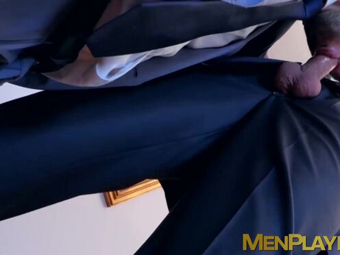 Stud gets his ass hole drilled by businessman as he moans