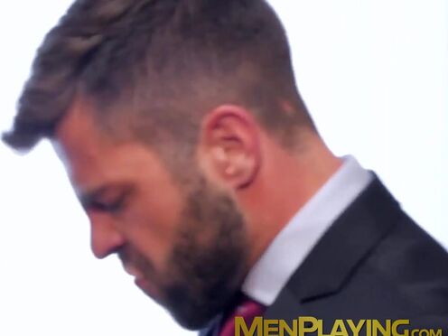 Sexy stud in classy jacket slamming coworkers tight booty