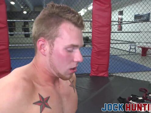 MMA jocks booty fucking in the octagon after practice