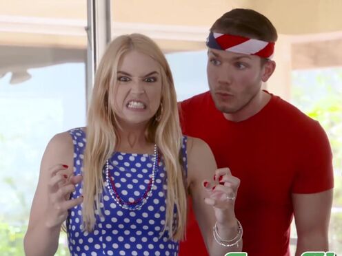 FAMILY STROKES Sexy Sarah Vandella hammered by step sibling in taboo foursome