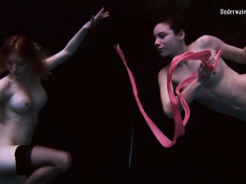 Stepsisters going into public swimming pool