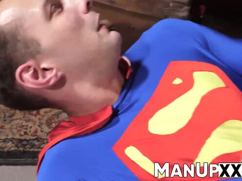 Lustful man in costume gets dominated by a tall guy