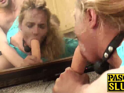 Slutty blonde housewife Ivey Passion nailed hard in the kitchen