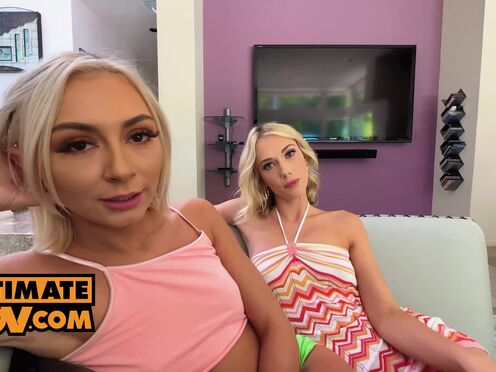 P-O-V - Fuck threeway with two sexy blondes Chloe Temple & Sky Pierce