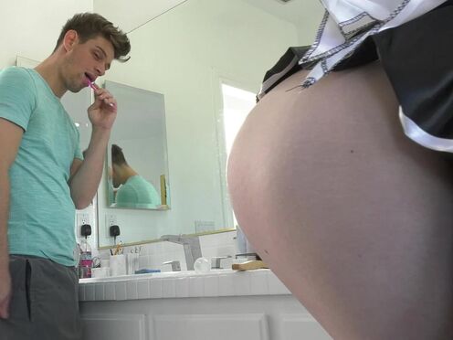 My Trans maid cleaned more than she got paid for