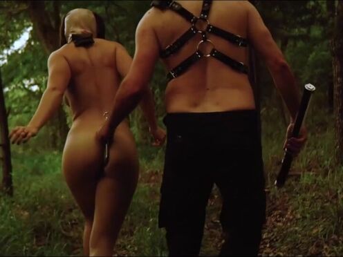 Masochistic opera singer gets tied up & roughed up in the woods of Texas