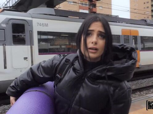 Mesmerizing babe needs money at the train station - Maria Wars