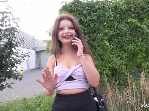 German Scout-Midget Hot Girl Mary Jane Pickup & Rough Casting Fuck