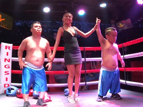 Midget boxing in Thailand lead to sex with the hot Asian ring chick