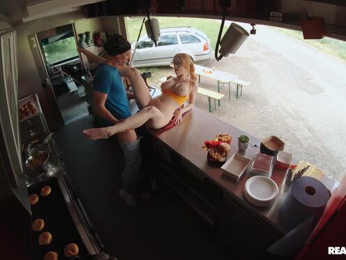 Fucking ginger foodie Scarlett Jones in the food truck