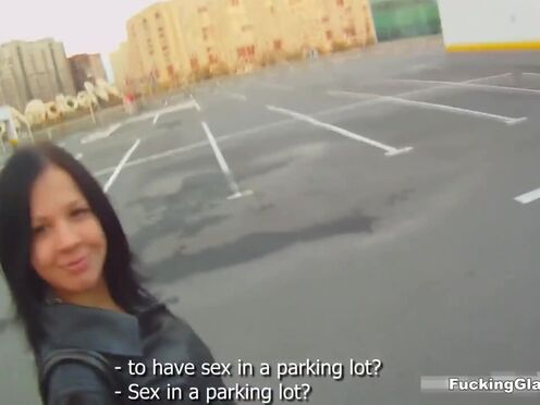 Brunette European Hottie Gets Nailed Hard By A Stranger Outdoors