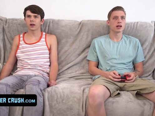 Brother Crush - Adorable Step Brothers Compare Their Dick Sizes & Turns Out They Have Huge Dicks