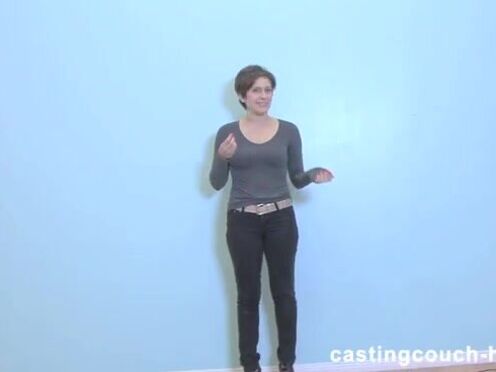 Short haired mommy getting ready for her first monster cock