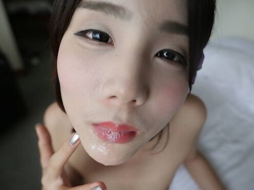 Innocent looking 18yo Chinese ladyboy gets her booty slammed
