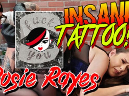 Rosie Rayes Gets an Anus Tattoo then takes a cream pie!