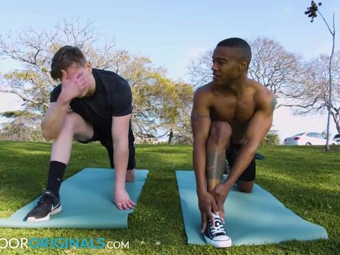 Hot Stud Teaches Ebony Crush Yoga Poses