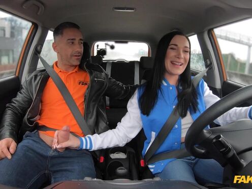 My driver schoolgirl starts stroking my cock!! I can't believe this happens! - Adriana Rys