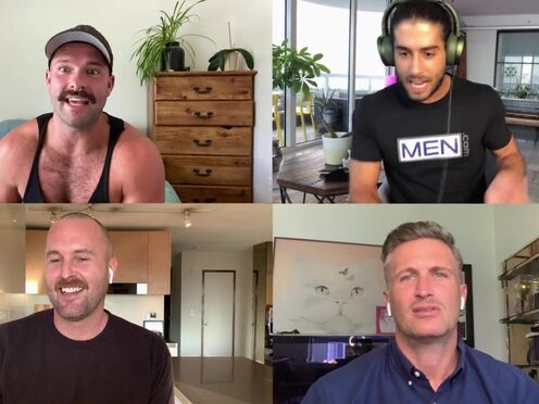 Gay men watching porn via webcam - Luke Adams & Diego Sans