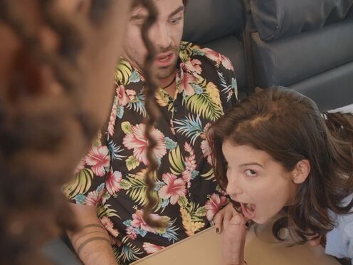 BRAZZERS Big cocked guy's day of life with super slutty babes on a jet - LaSirena69 & Hazel Grace