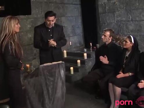 Nuns & stepmom reverend in chapel groupsex