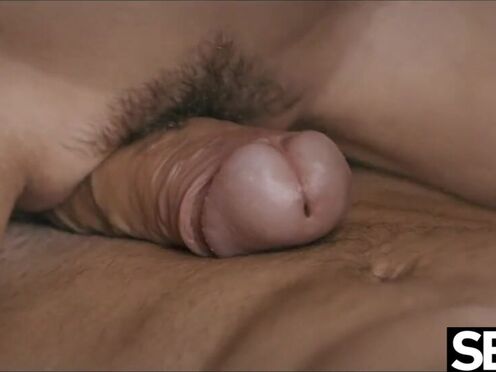 Perfect sexy babe's big natural tits bounce as she rides her lover