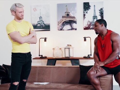 White boy gets bounded by black jock