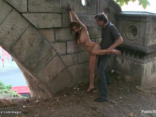 Titty European beautiful babe banged in public