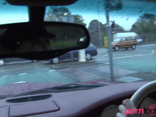 Blondes suck dong in car & get ravaged